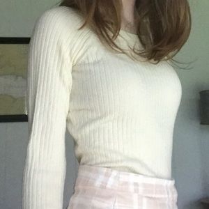 Vintage Ribbed Cream Sweater